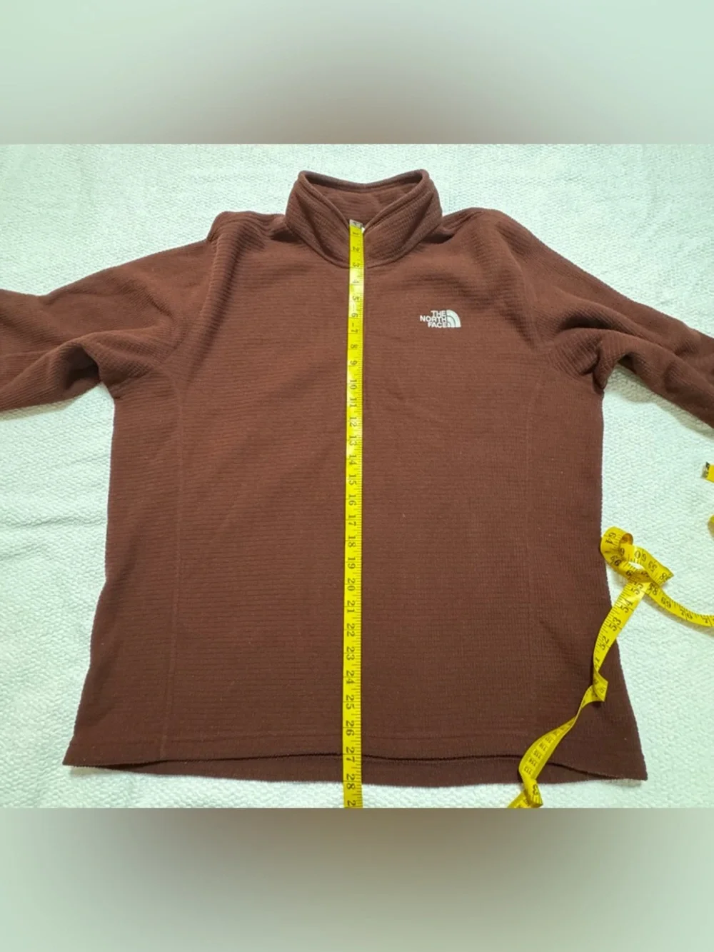 The North Face men XL quarter-zip fleece pullover textured waffle-knit fabric